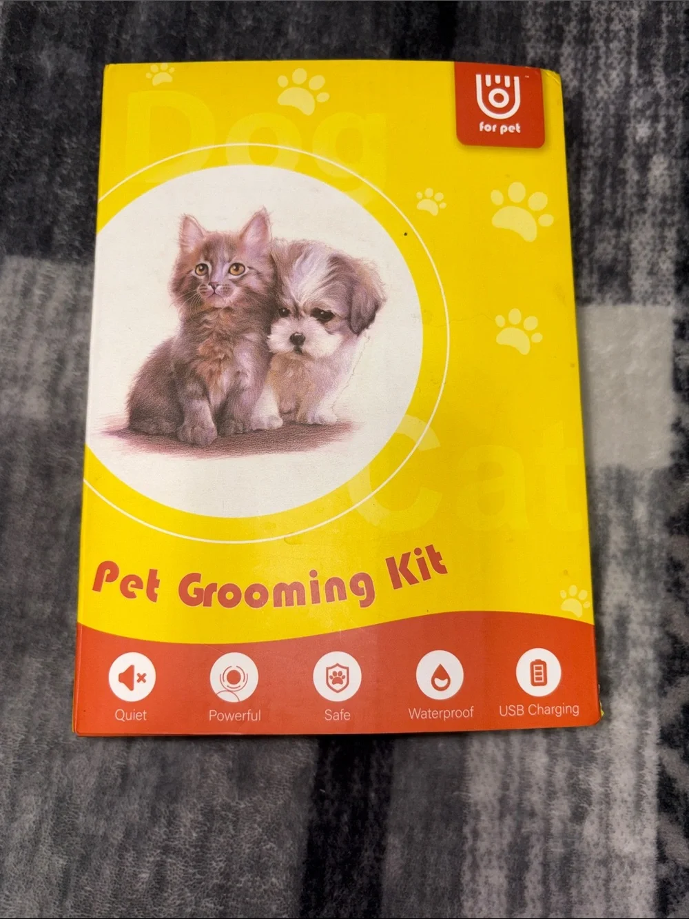 Yellow Pet Grooming Kit - Quiet, Waterproof Trimmer